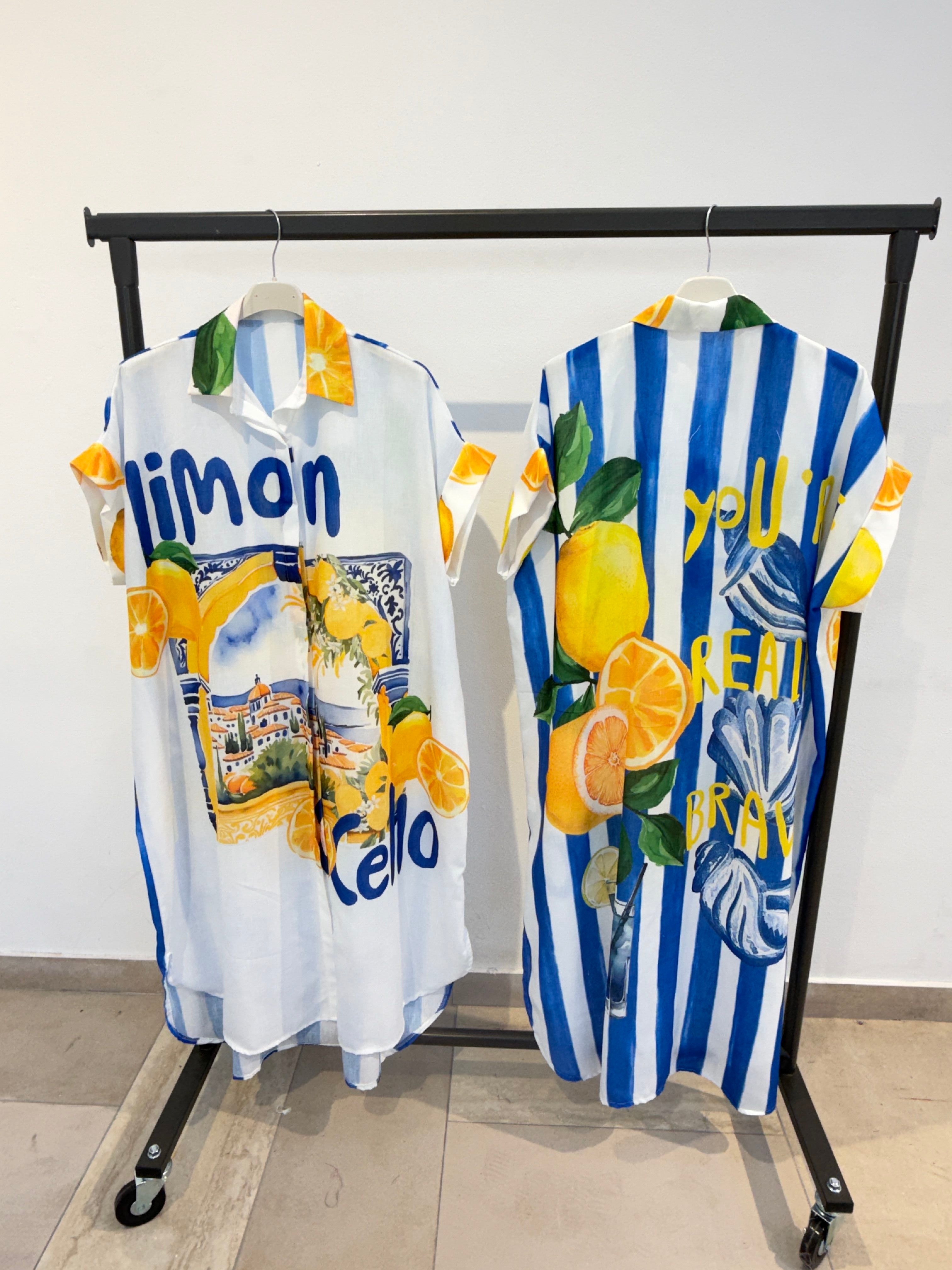 Robe Chemise Longue Imprimée Graphique OverSize (x4)