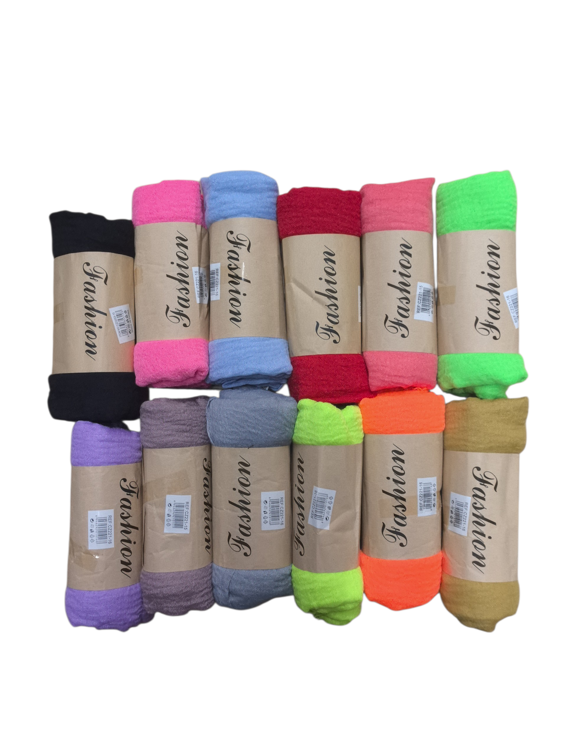 Foulard en coton couleur uni (x12)
