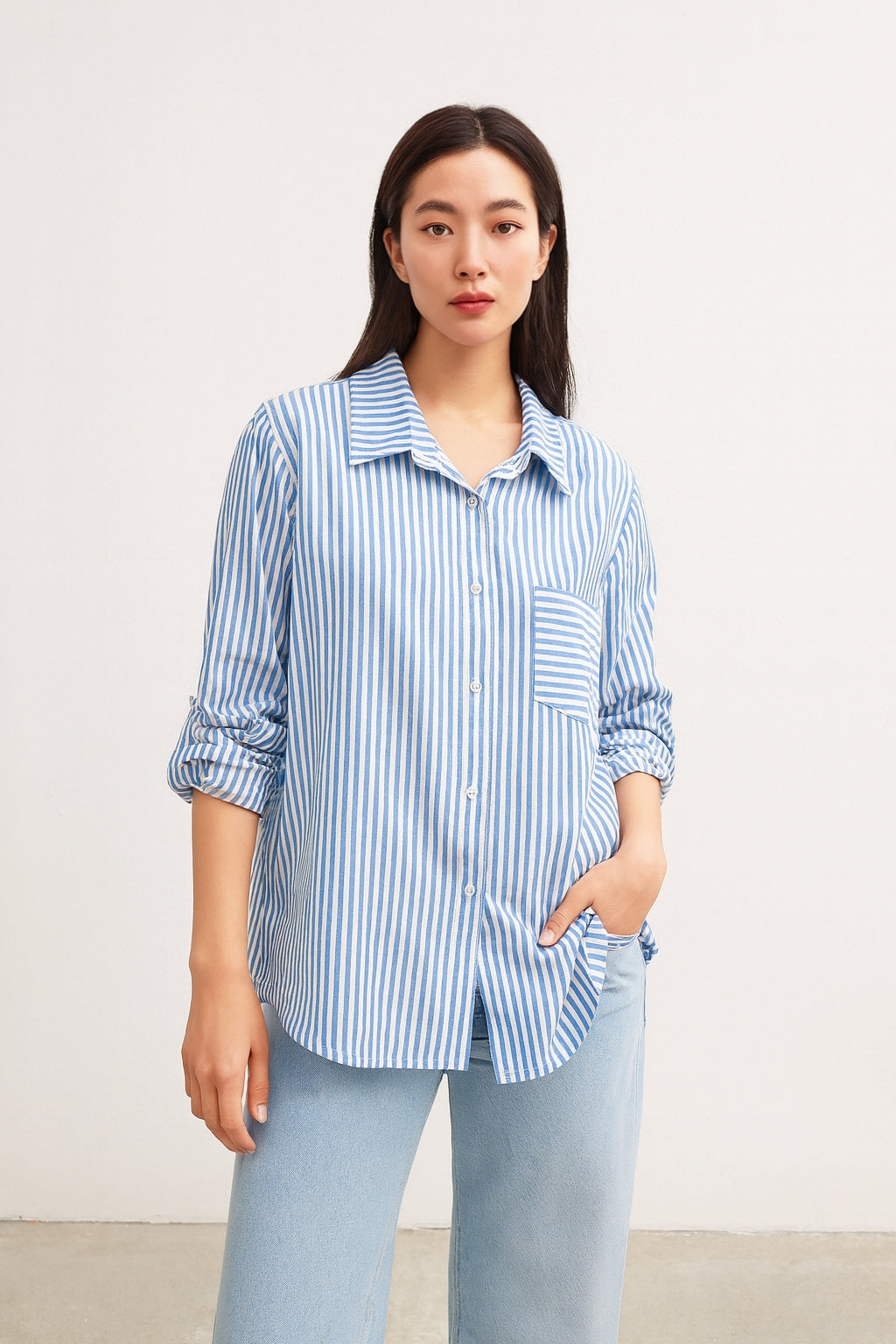 Chemise rayée en coton léger (x6)