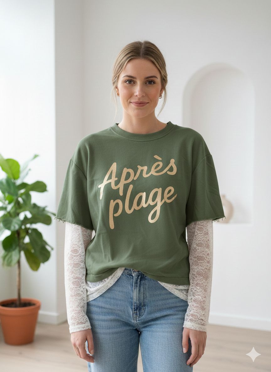 Sweat avec manches en dentelle(x6)