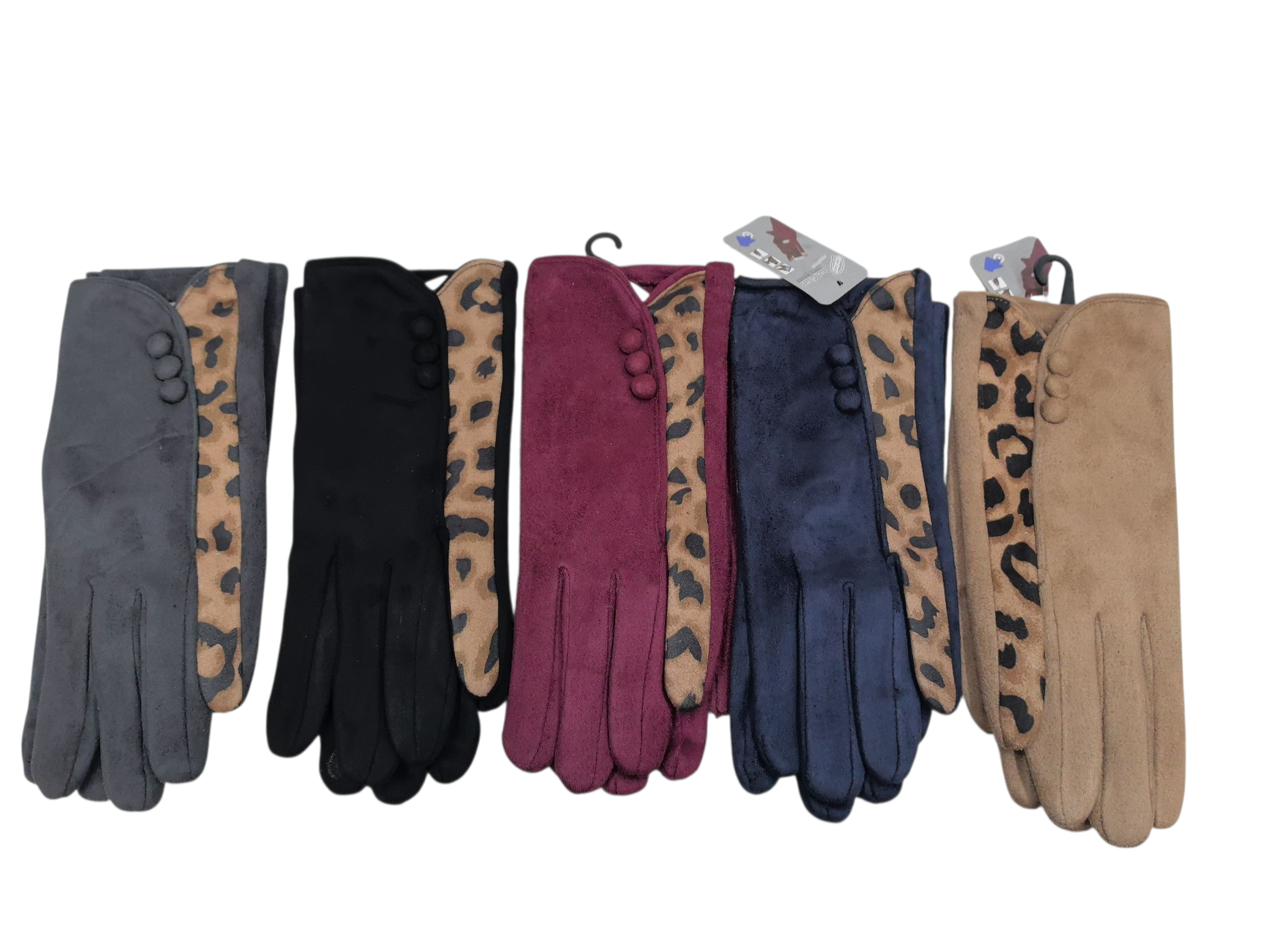 Gants tactiles motif imprimé léopard (x12)
