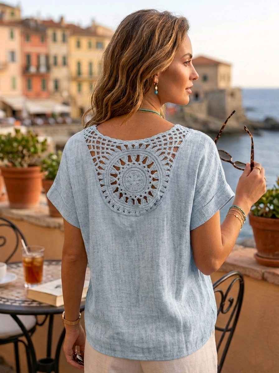 Blouse Avec Dos En Crochet Artisanal(x8)