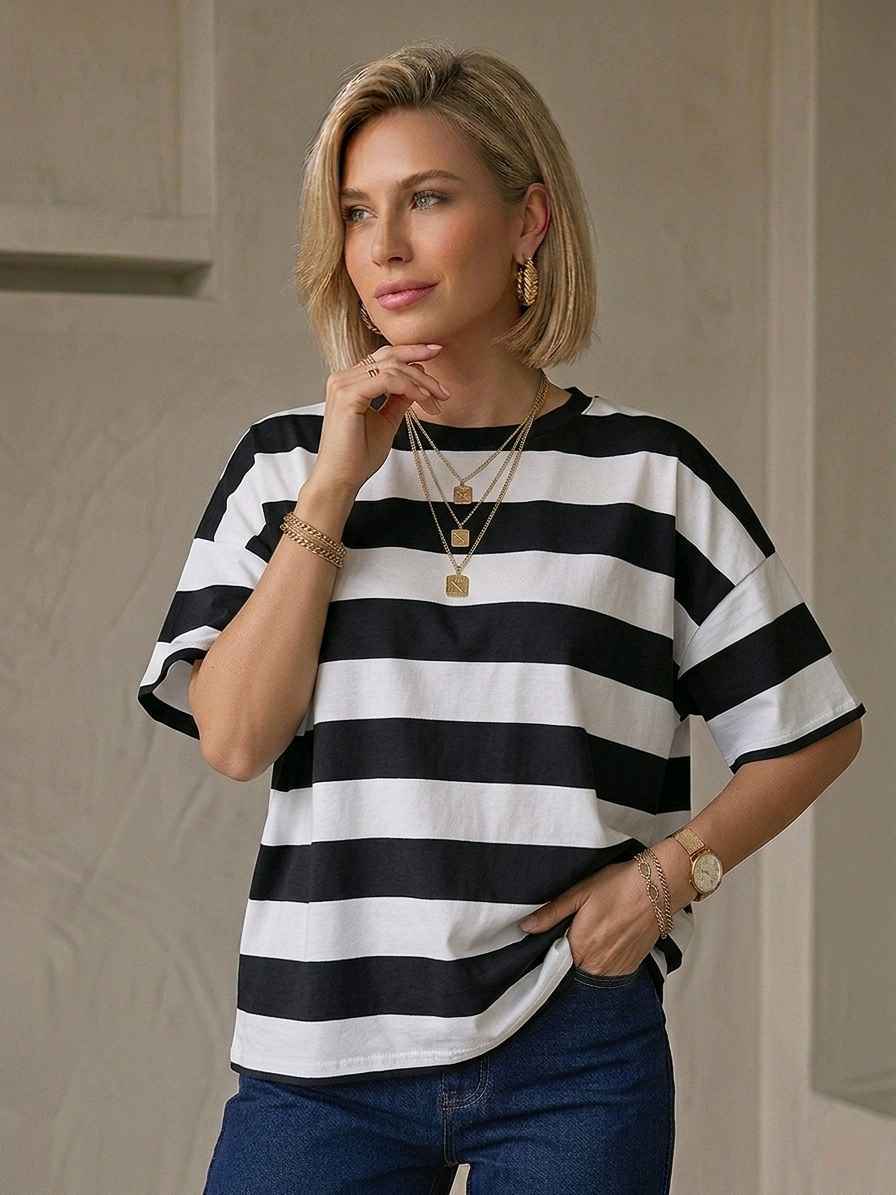 T-shirt OverSize À Rayures(x8)