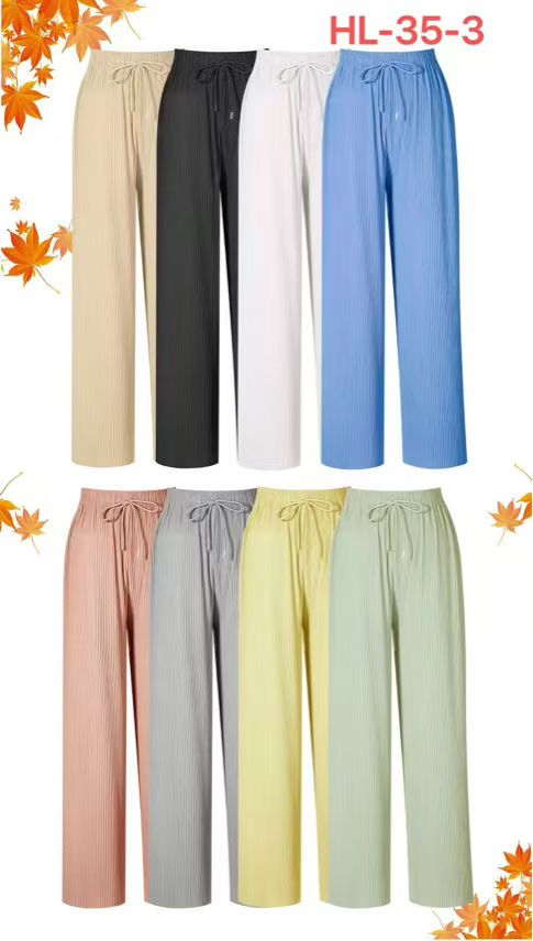 Pantalon large plissé taille haute (x12)#35-3