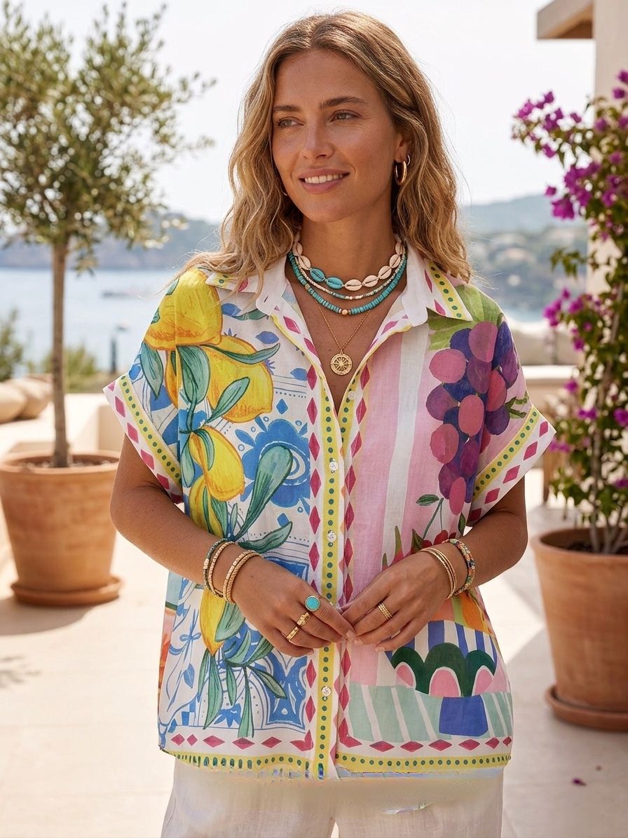 Chemise OverSize Imprimé Graphique (x6)