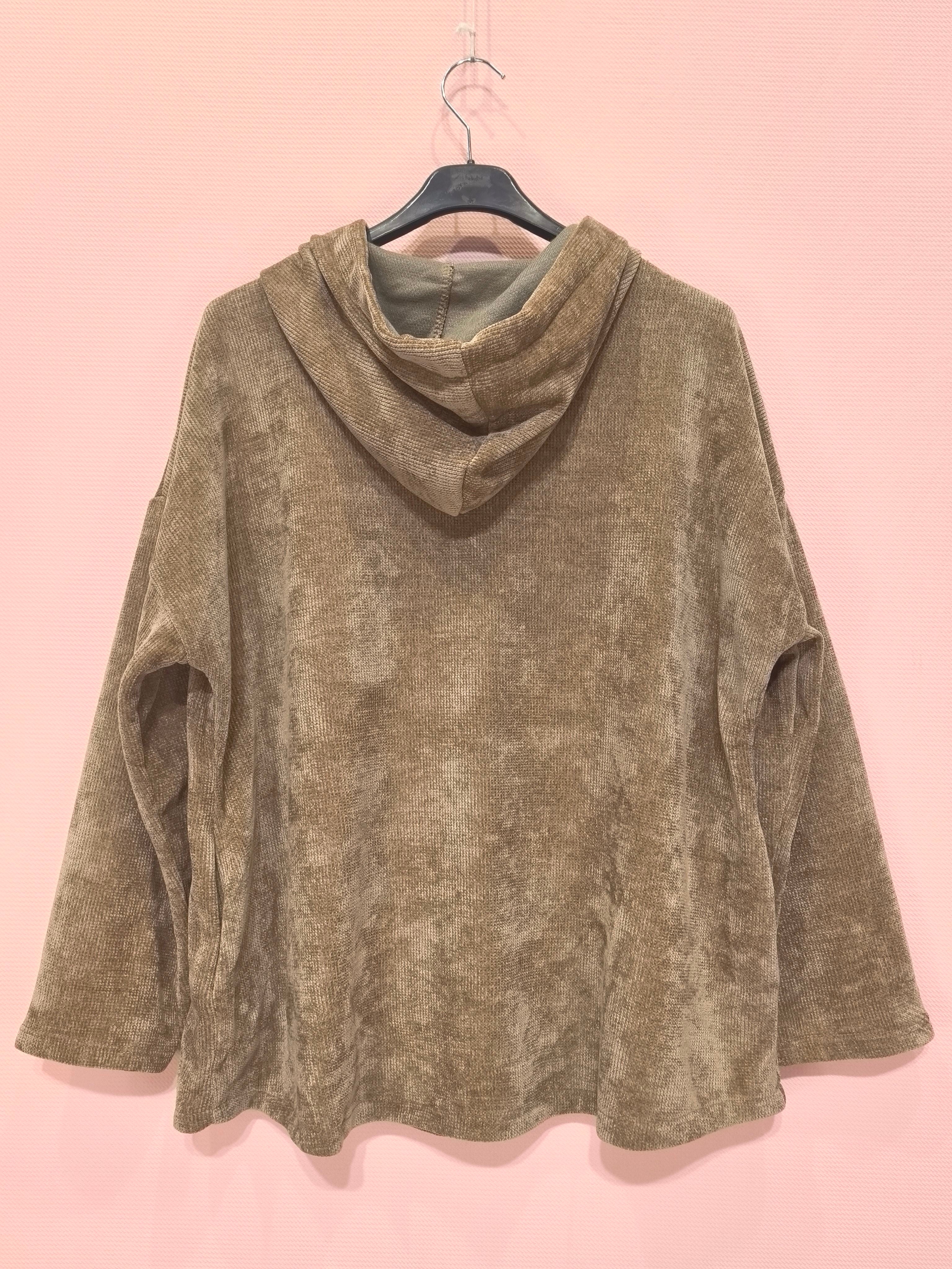 Gilet zippé à capuche velours Avec Deux Poches（X6）