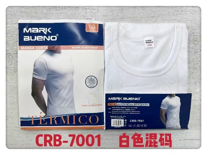 Sous-vêtements masculins  à manches courtes thermique  (x12)