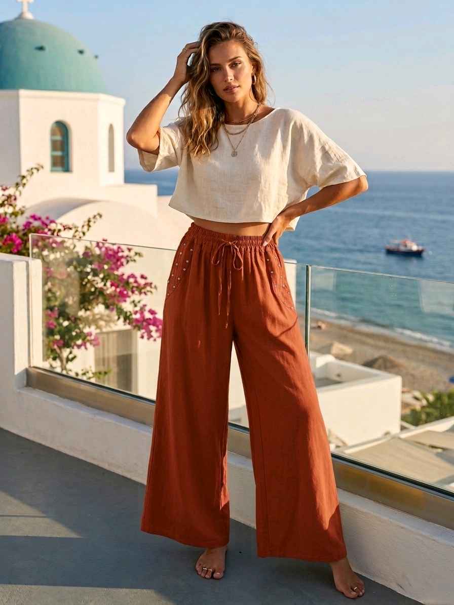 Pantalon Large Fluide (x8)