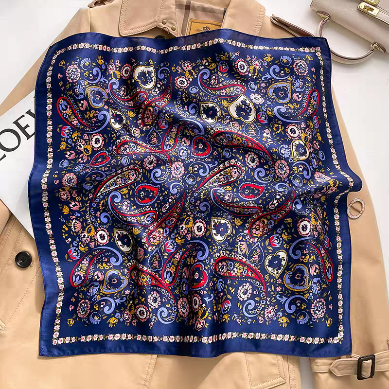 Foulard carré  90cm imprimé fantaisie (x10)#56