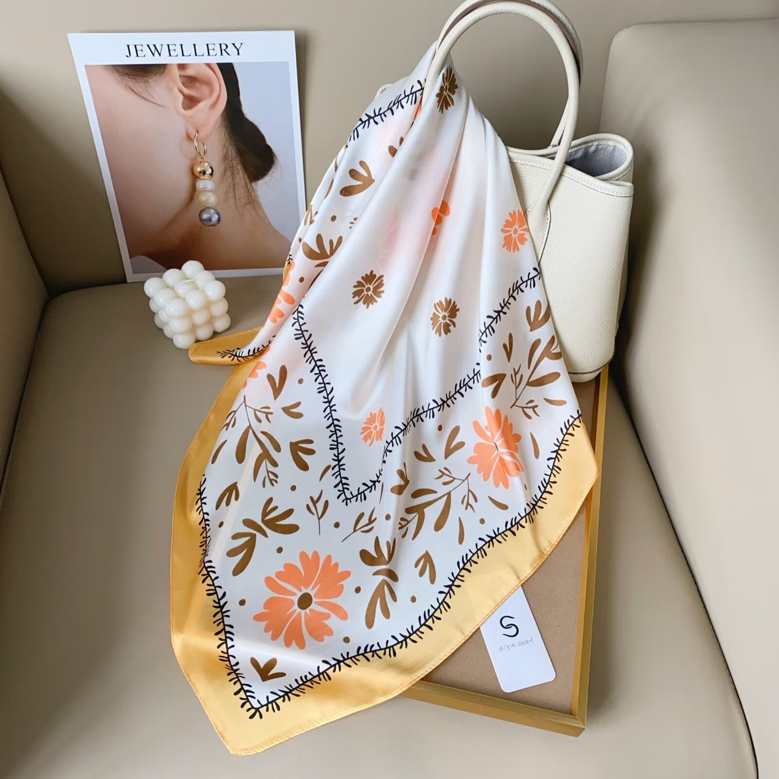 Foulard Carré touche soie 70cmx70cm (x12)#