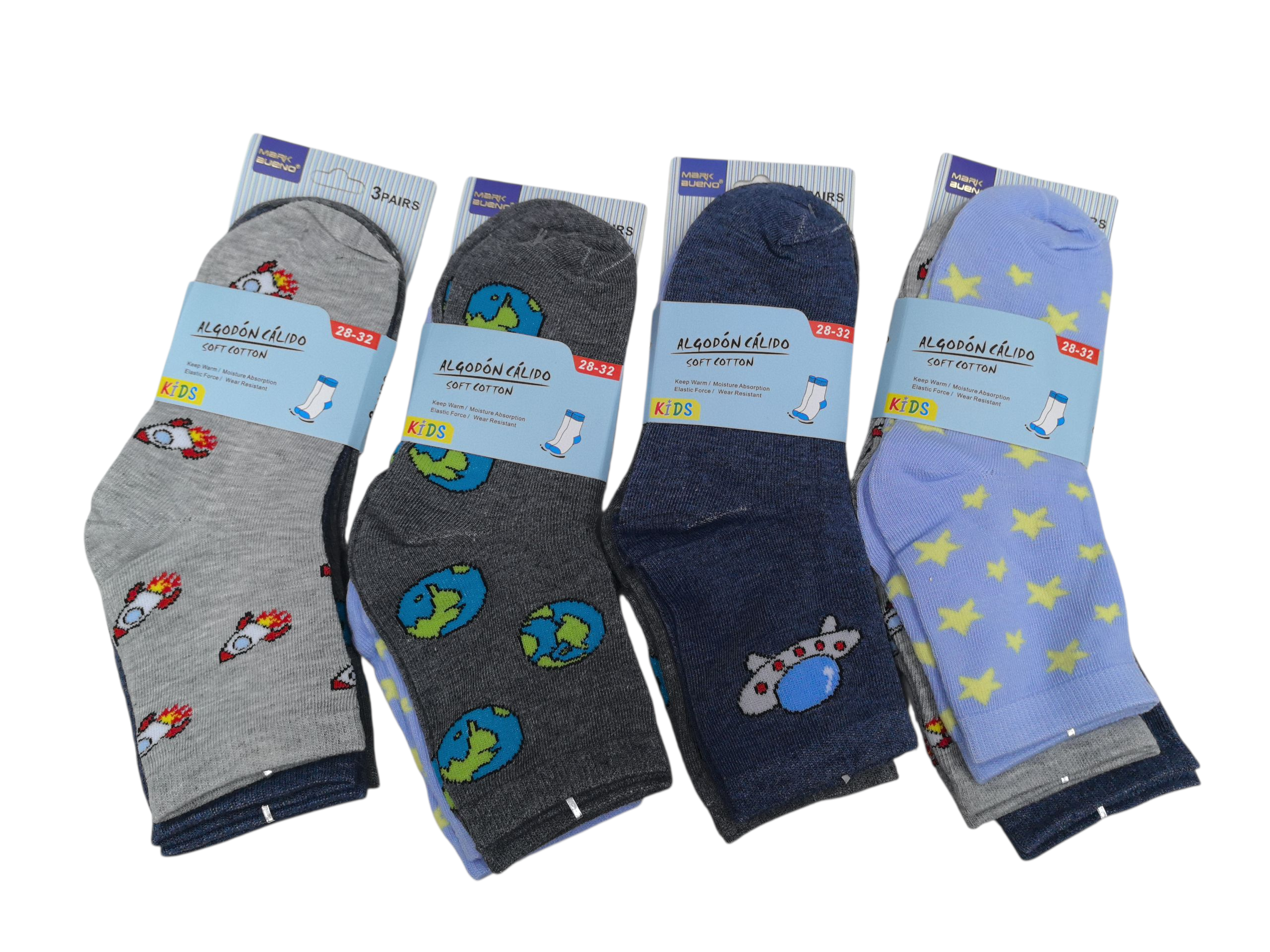 GARÇONS - Chaussettes coton 3 Tailles mélangées  T23-27/28/33/33-35(x36)