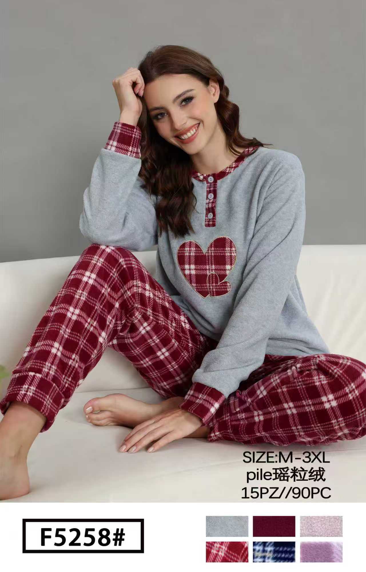 Ensemble pyjama  polaire tailles Couleur mélanges (x15)#F5258