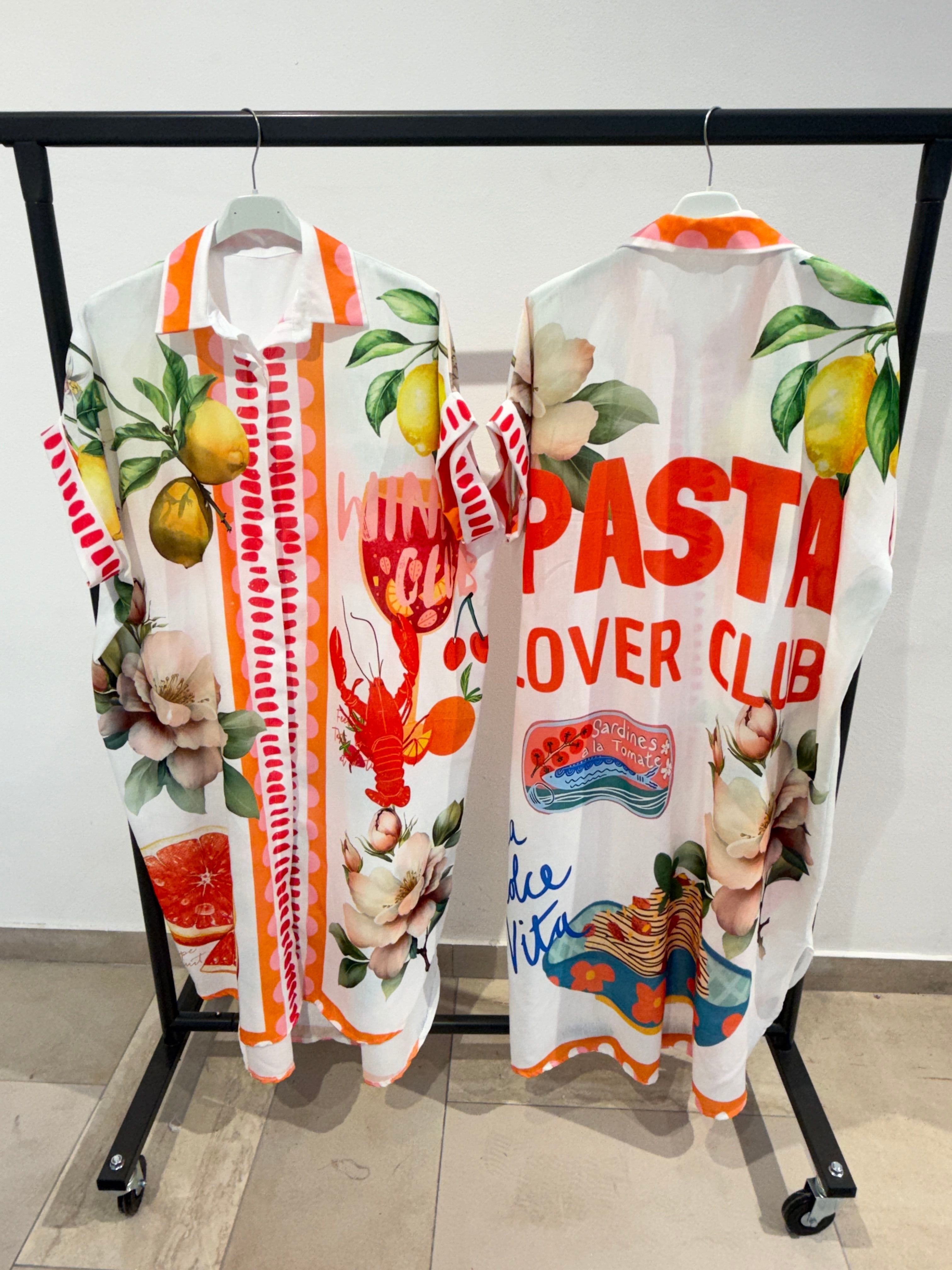 Robe Chemise Longue Imprimée Graphique OverSize (x4)