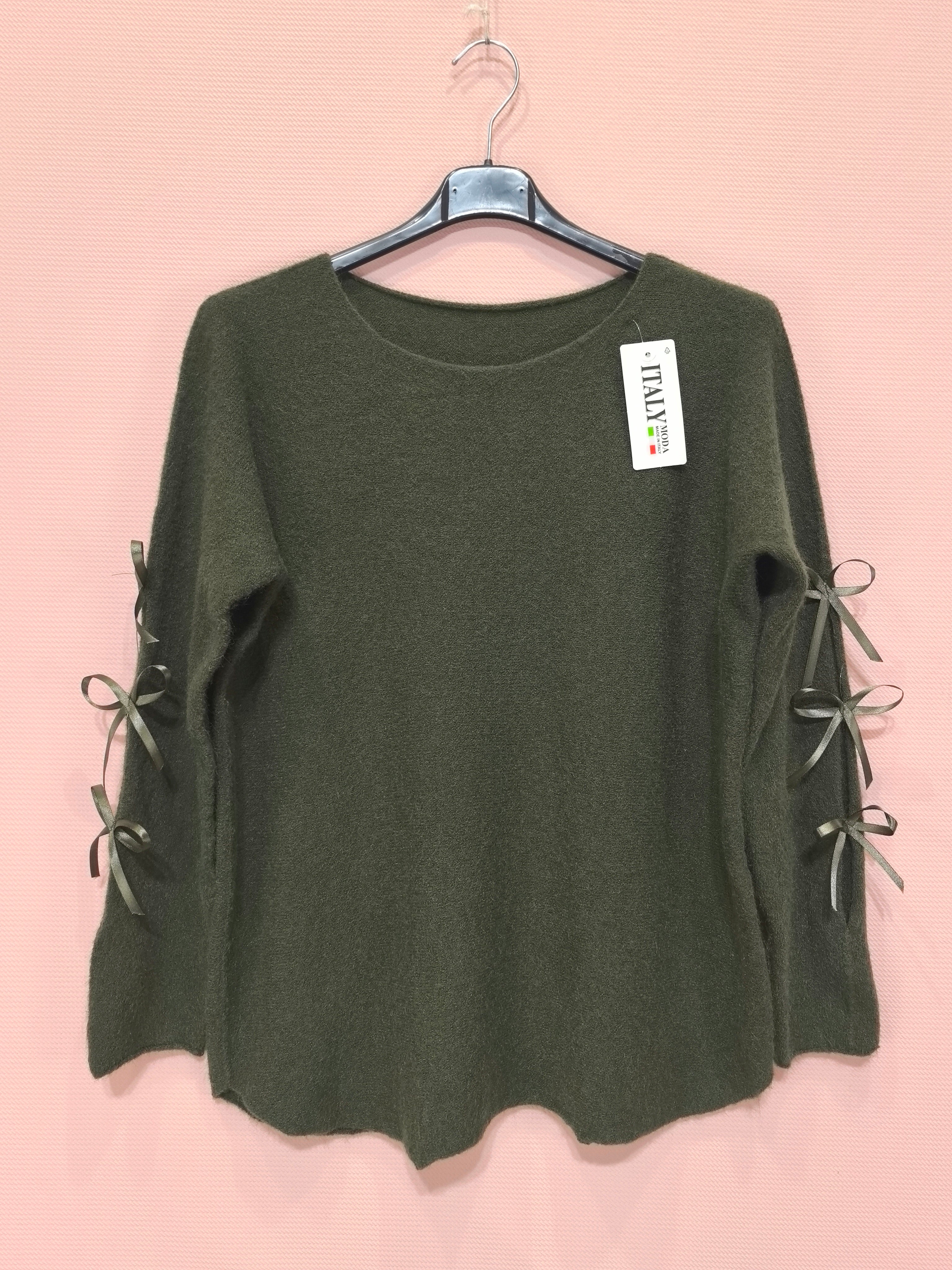 Pull avec nœuds satinés sur les manches （X8）