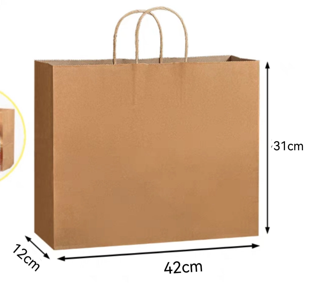 LOT DE 60-Sacs papier kraft /42*12*31cm (couleurs mélangées)