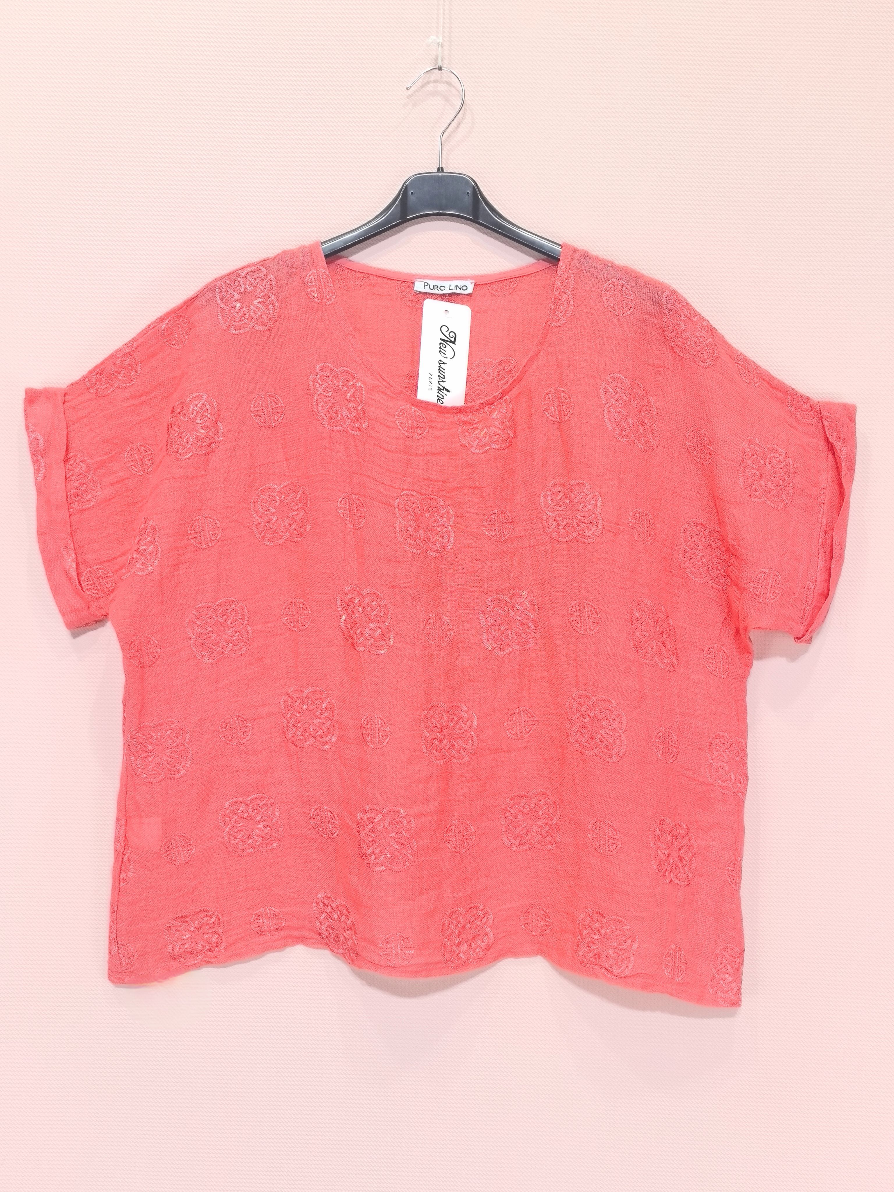 T-shirts Broderie En Lin （x8）