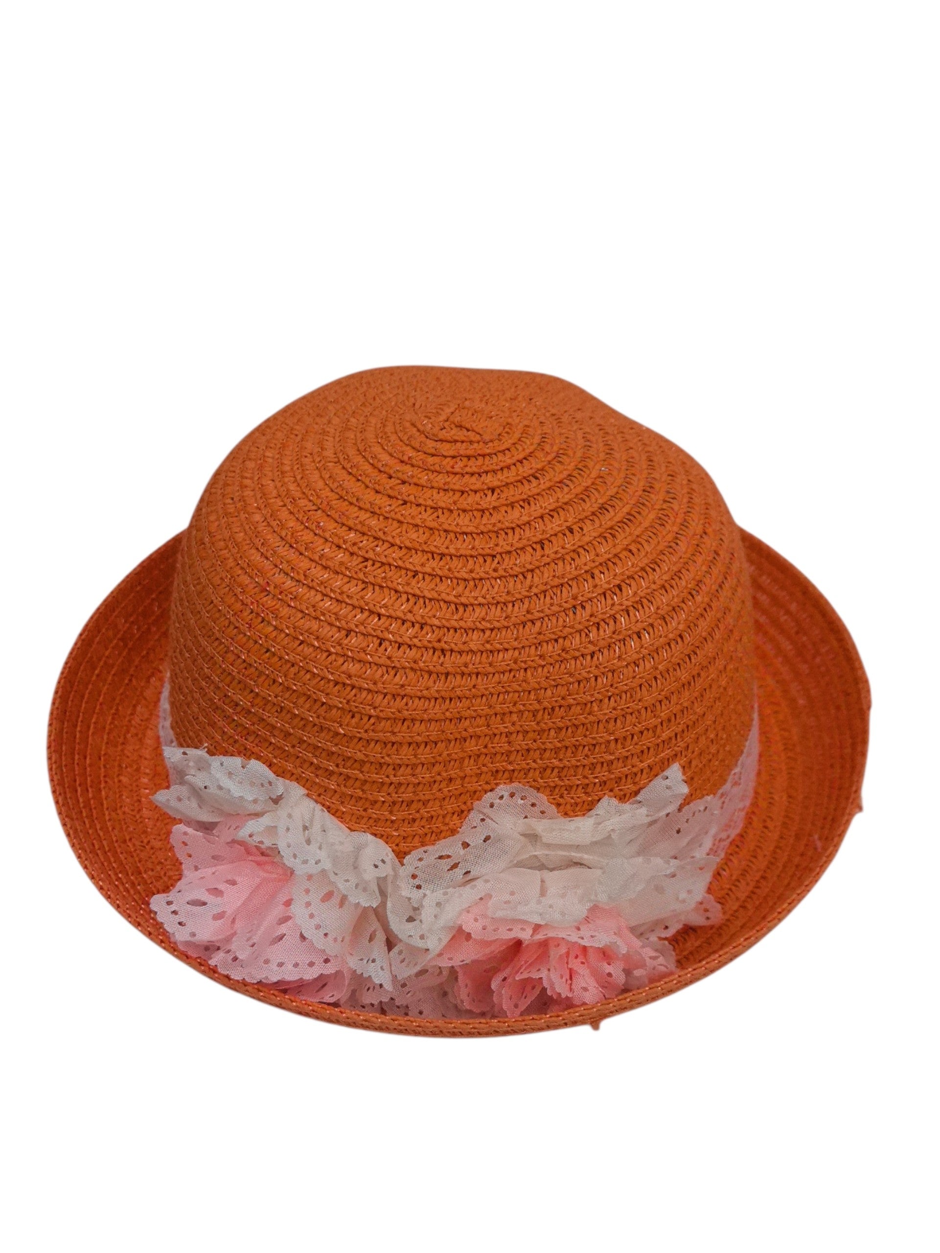 Chapeaux de paille taille enfant motif  fleur (x12) #50