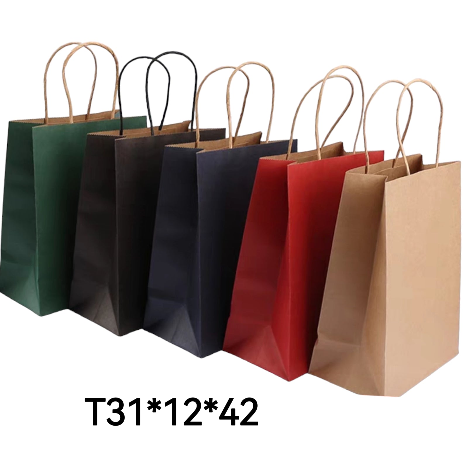 LOT DE 60-Sacs papier kraft /31*12*42cm (couleurs mélangées)