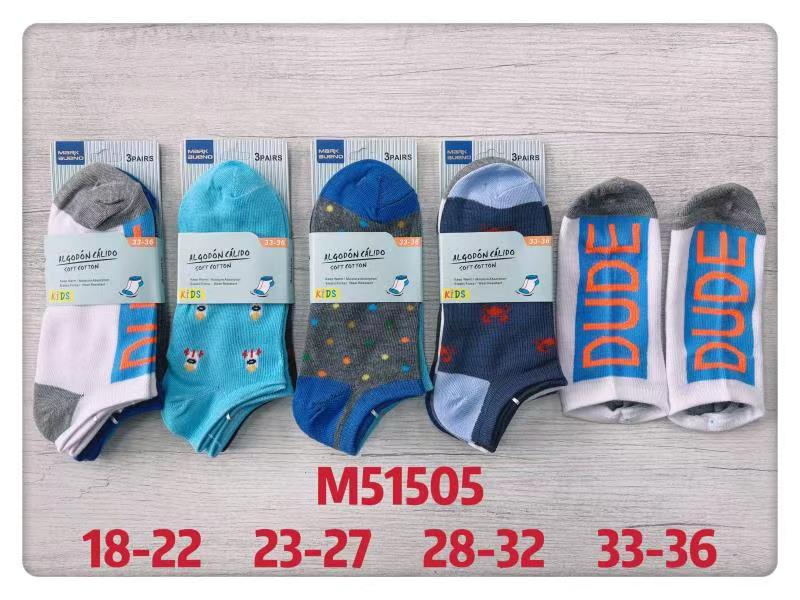 GARÇONS - Chaussettes coton 4 Tailles mélangées  T18-22/23-27/28/33/33-36(x48)