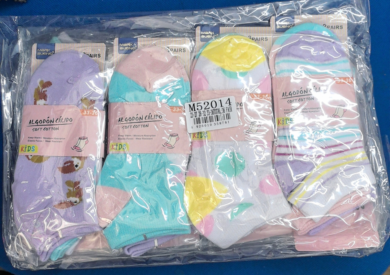 filles - Chaussettes coton 3Tailles mélangée 23-27/28/32/33-35(x36)