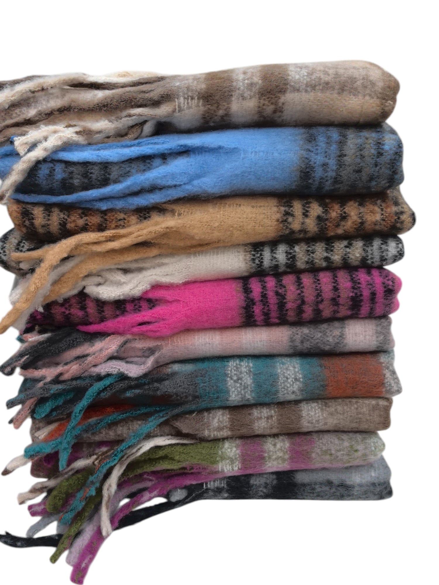 Écharpe châle multicolore épaisse (x12)#14