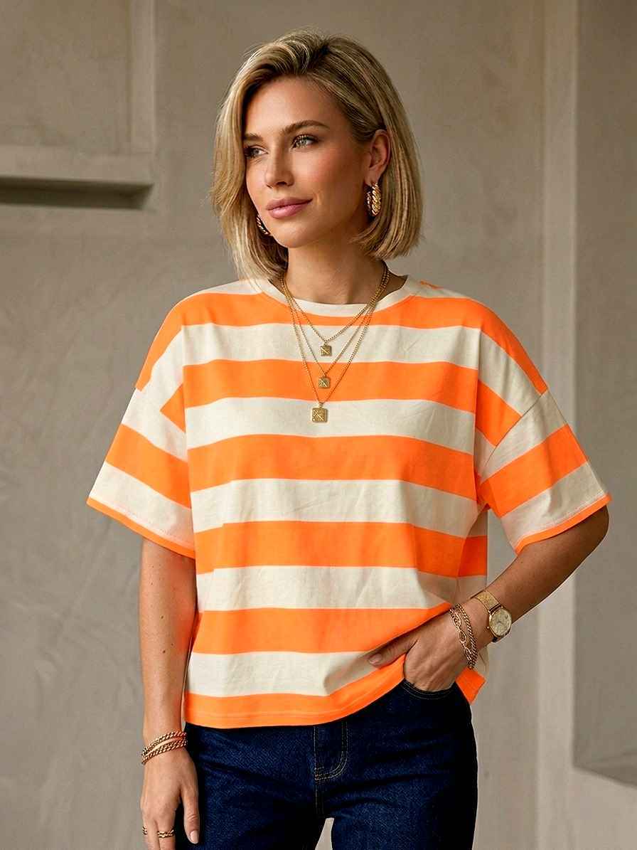T-shirt OverSize À Rayures