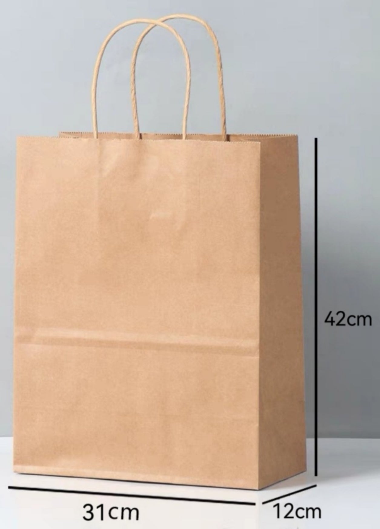LOT DE 60-Sacs papier kraft /31*12*42cm (couleurs mélangées)