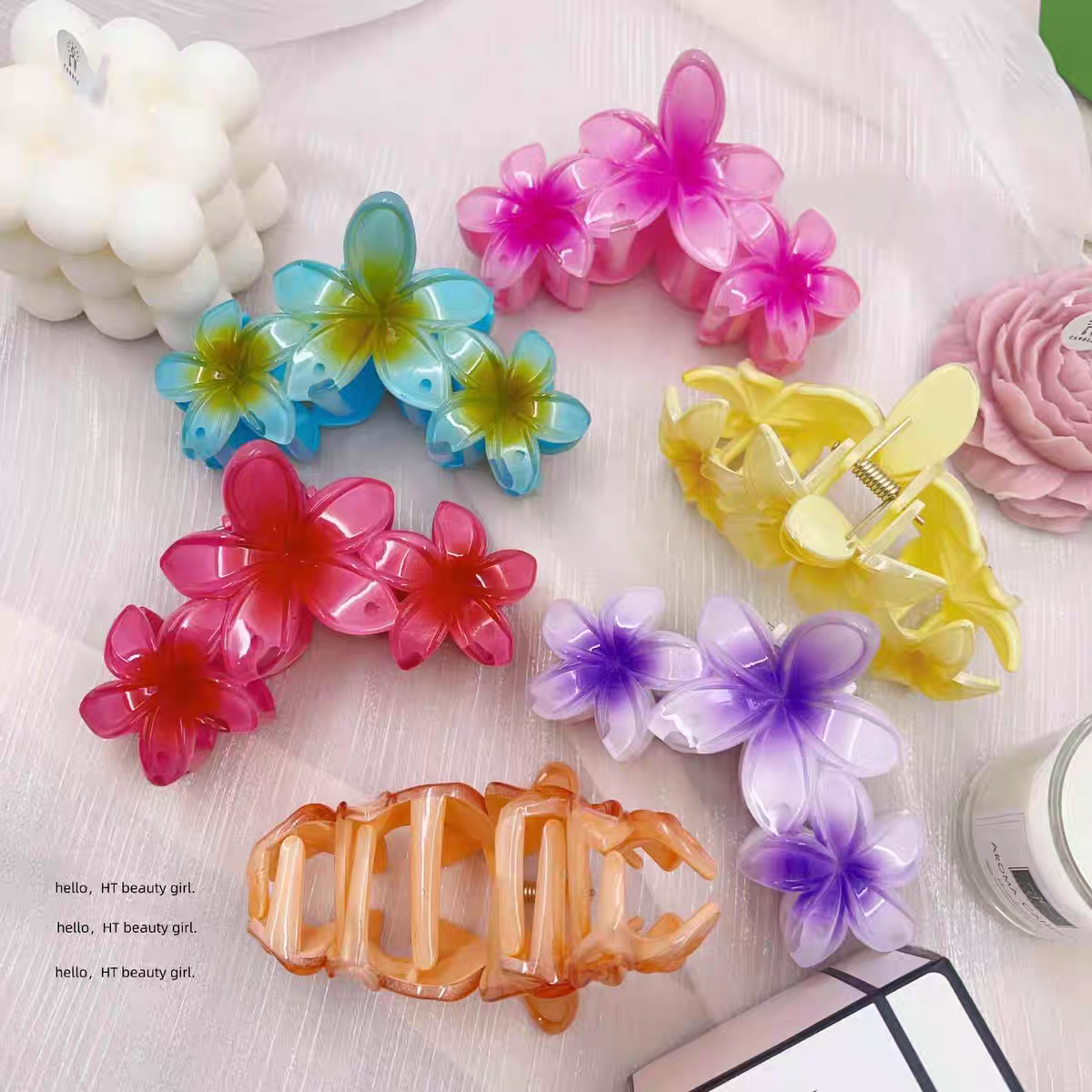pinces  cheveux  forme  fleur (x12)#7