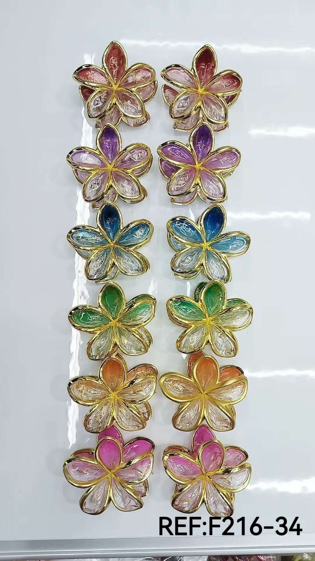 pinces  cheveux  forme  fleur (x12)#34