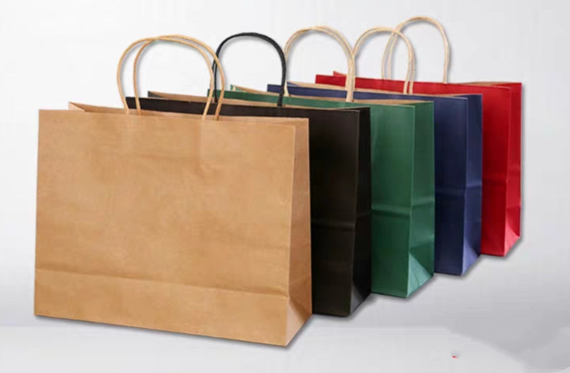 LOT DE 60-Sacs papier kraft /42*12*31cm (couleurs mélangées)