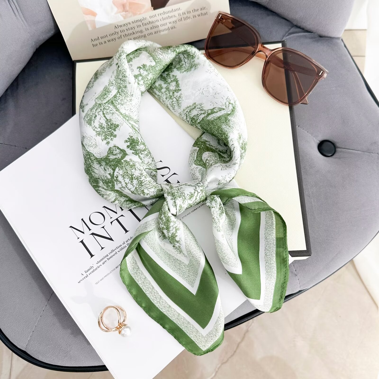 Foulard Carré touche soie 70cmx70cm (x12)#