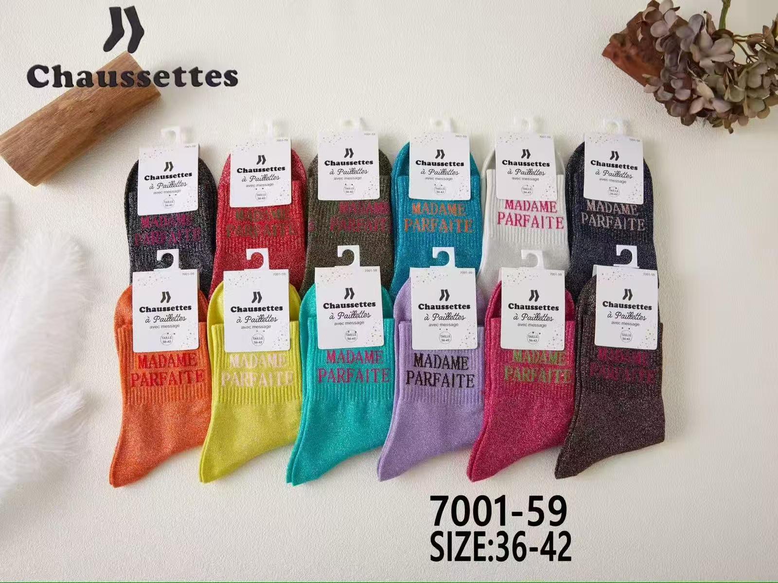 chaussette pailletee avec message(×12)#59