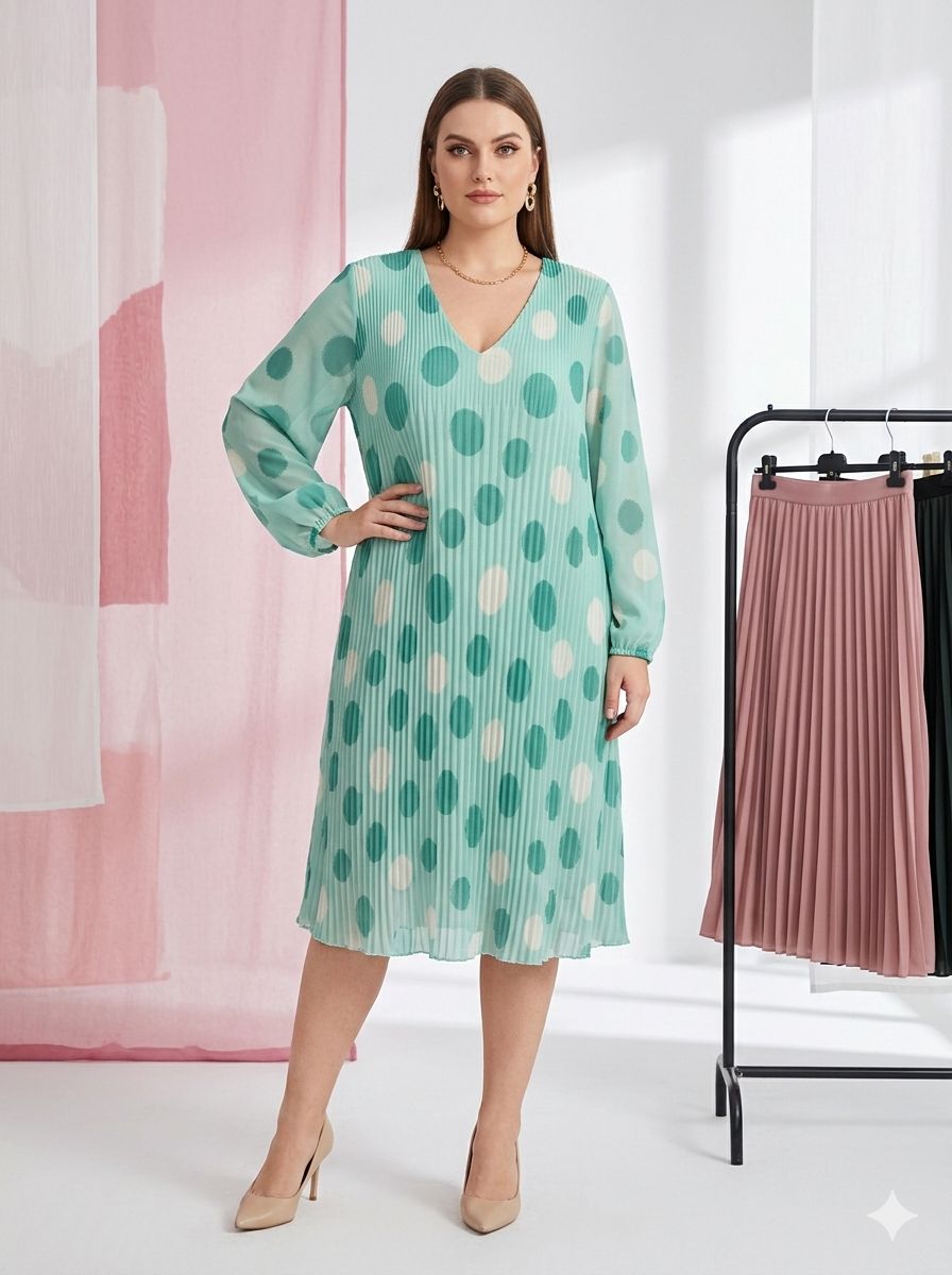 Robe Plissé Imprimée (x6）