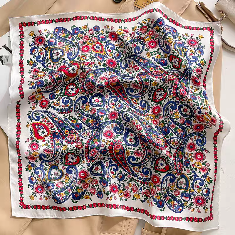 Foulard carré  90cm imprimé fantaisie (x10)#56