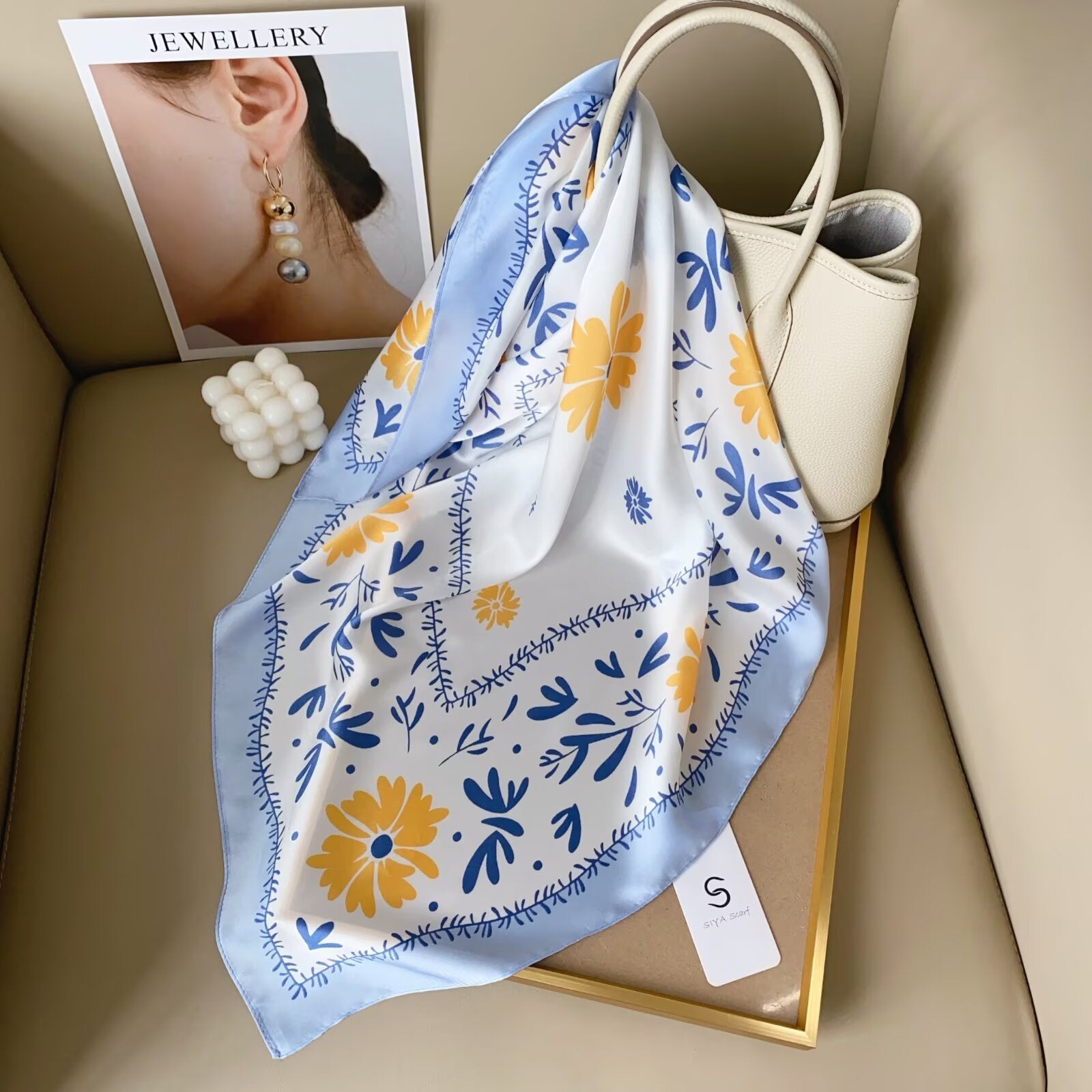 Foulard Carré touche soie 70cmx70cm (x12)#
