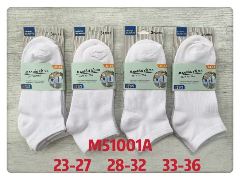 Enfant -Chaussettes coton 3Tailles mélangées T23-27/28-33/33-35(x36)
