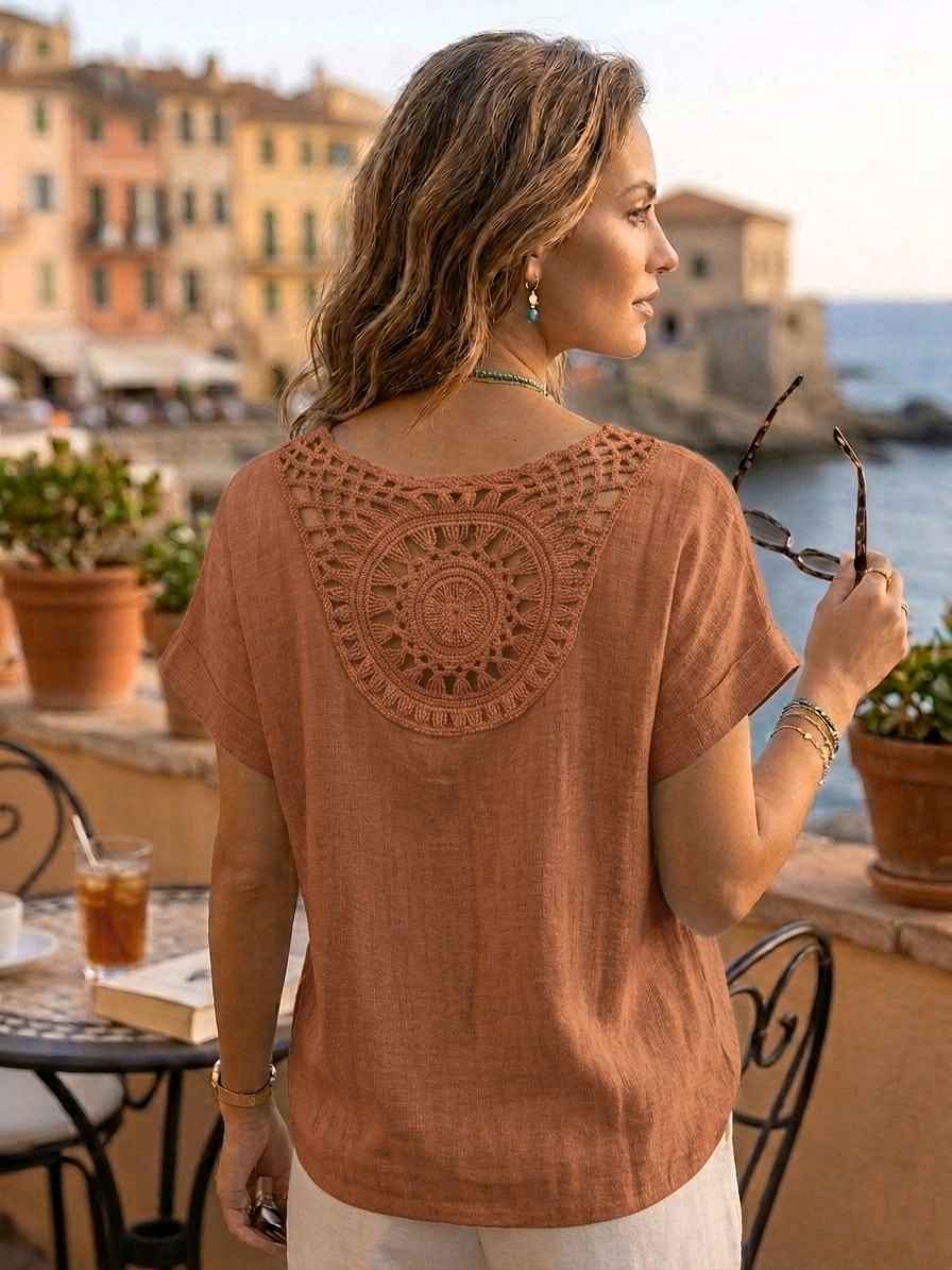 Blouse Avec Dos En Crochet Artisanal(x8)