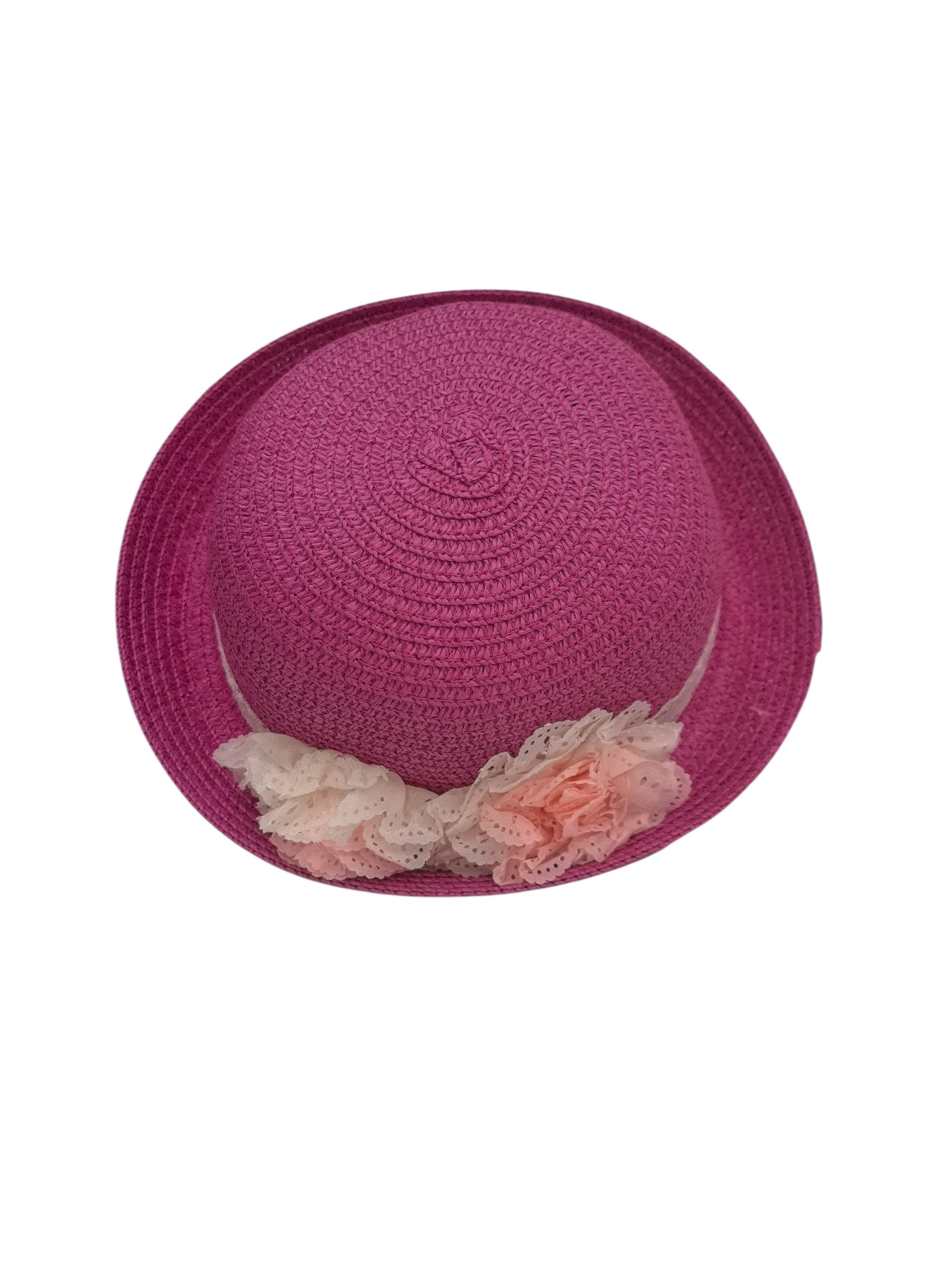 Chapeaux de paille taille enfant motif  fleur (x12) #50