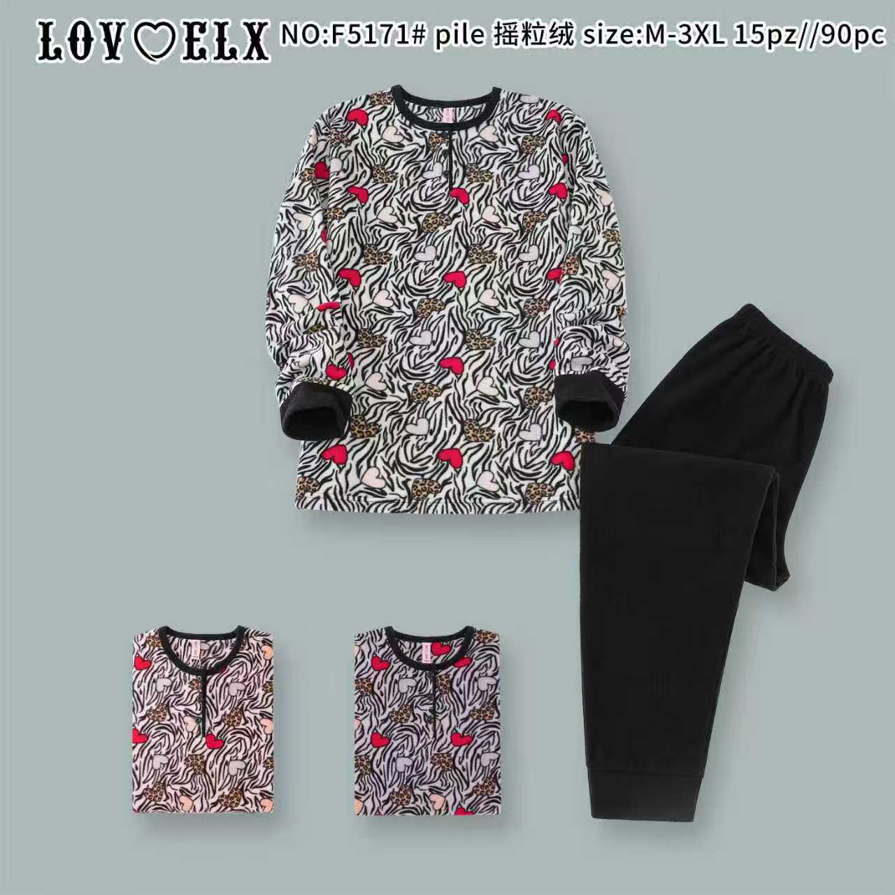 Ensemble pyjama  polaire tailles Couleur mélanges (x15)#F5171