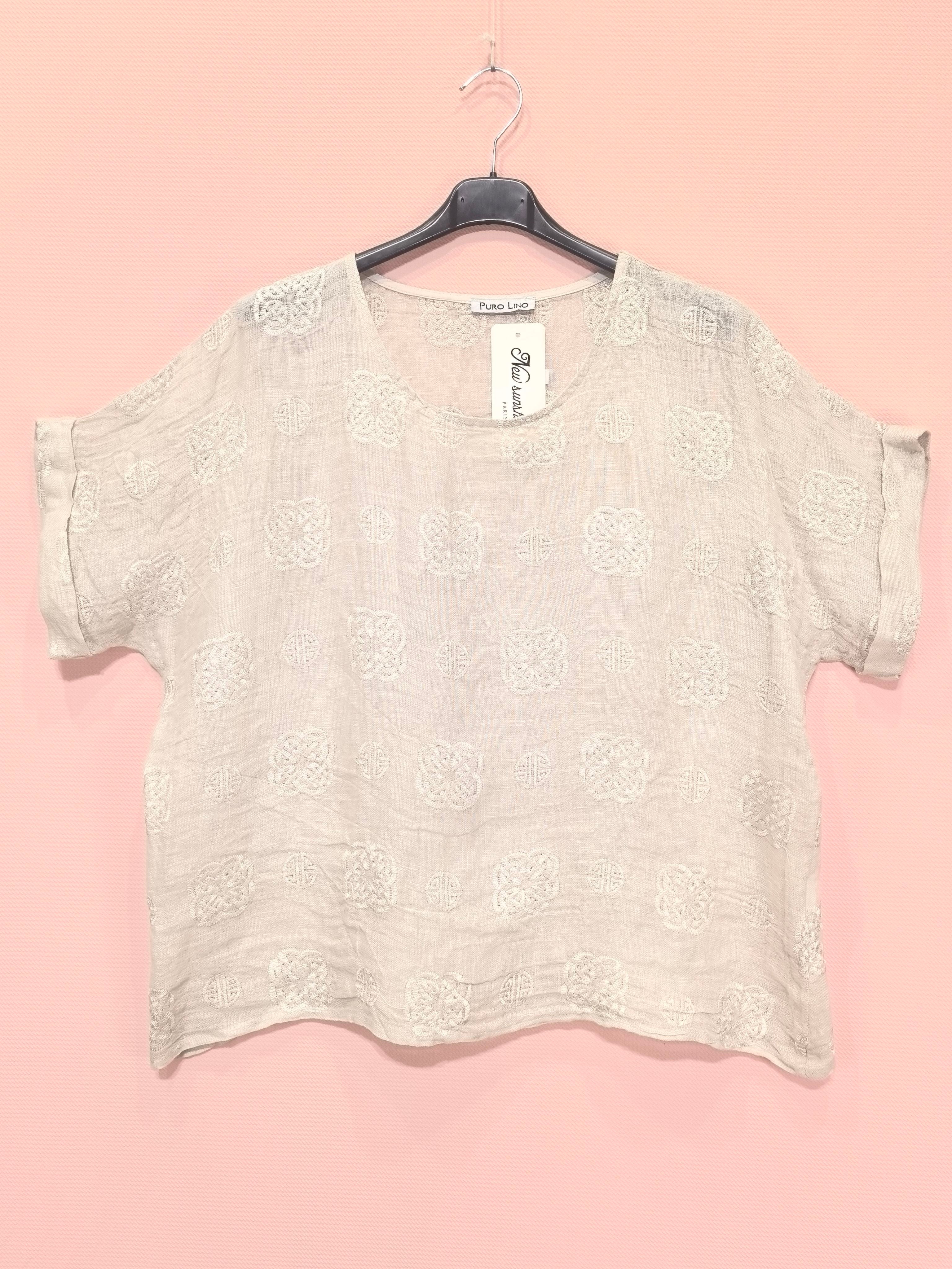 T-shirts Broderie En Lin （x8）