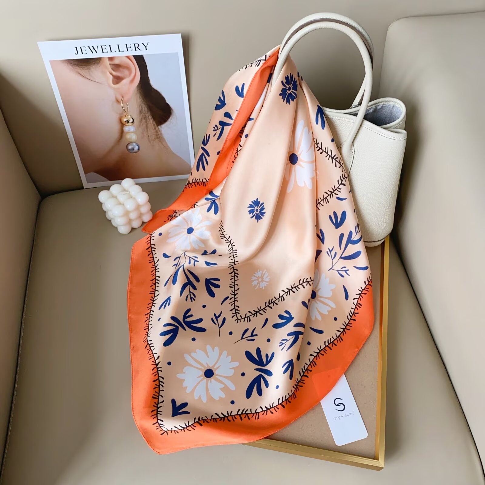 Foulard Carré touche soie 70cmx70cm (x12)#