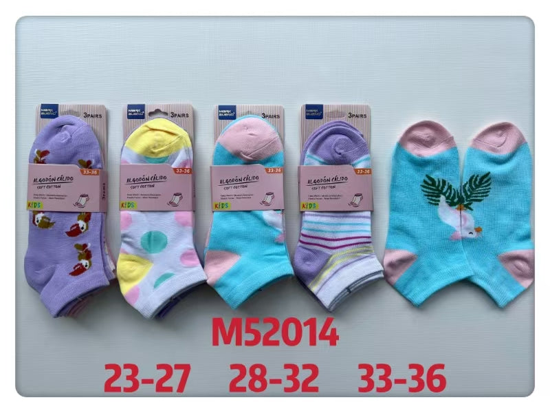 FILLE - Chaussettes coton 3Tailles mélangées T23-27 28-32/33-36(x36)