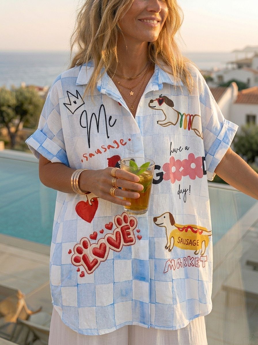 Chemise OverSize Imprimé Graphique(x6)
