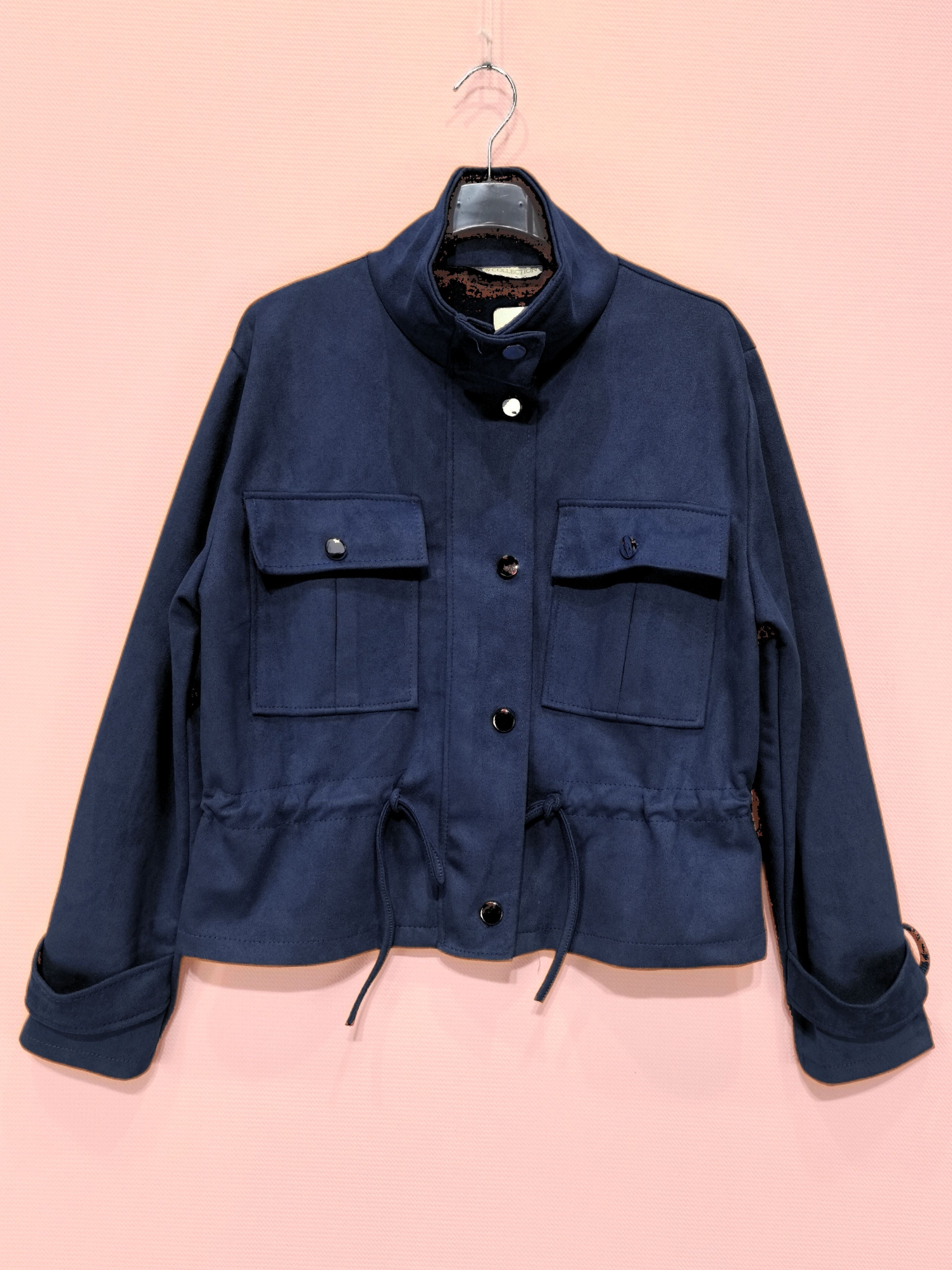 Veste courte en suédine avec poches à rabat(x6)