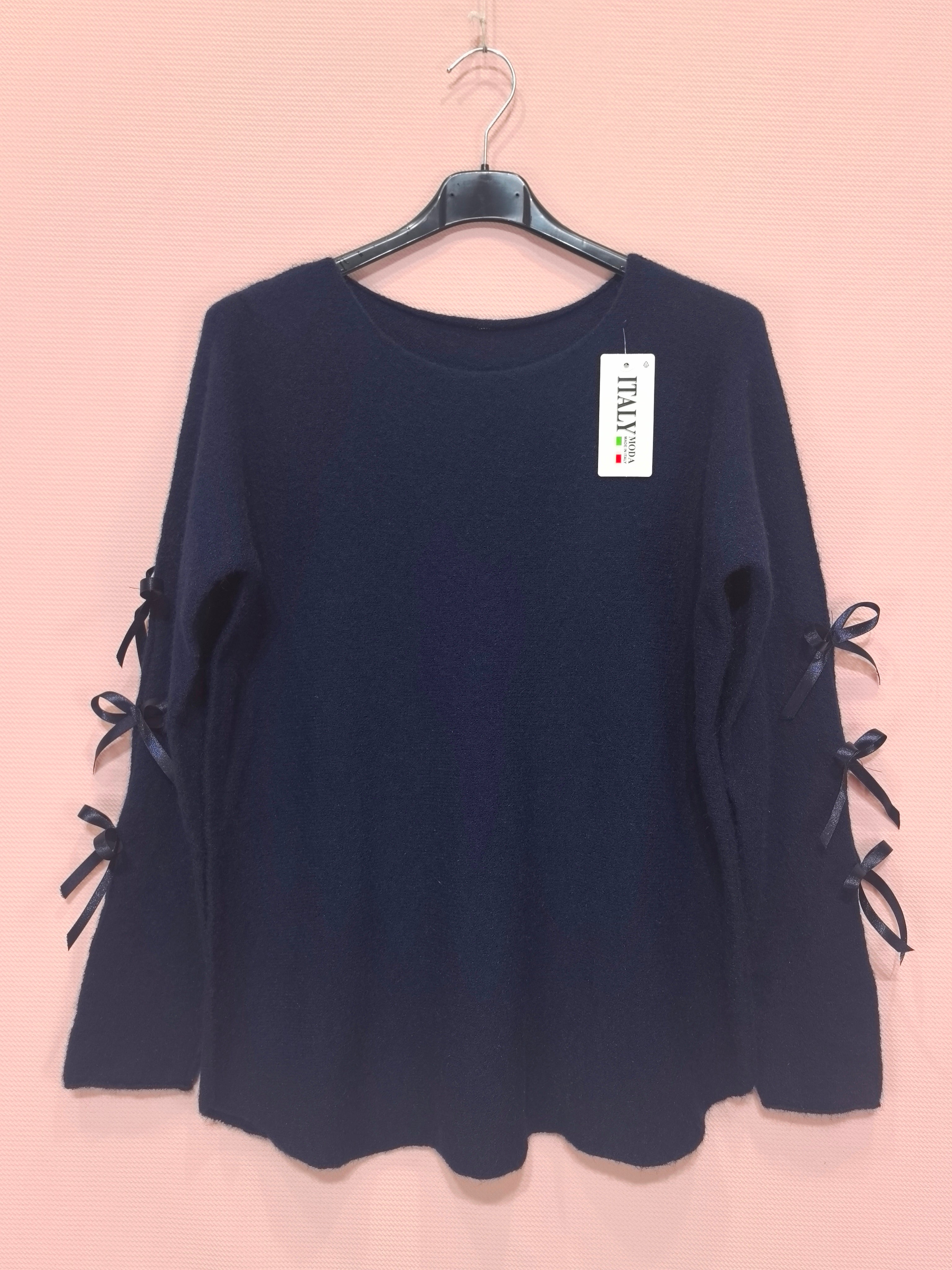 Pull avec nœuds satinés sur les manches （X8）