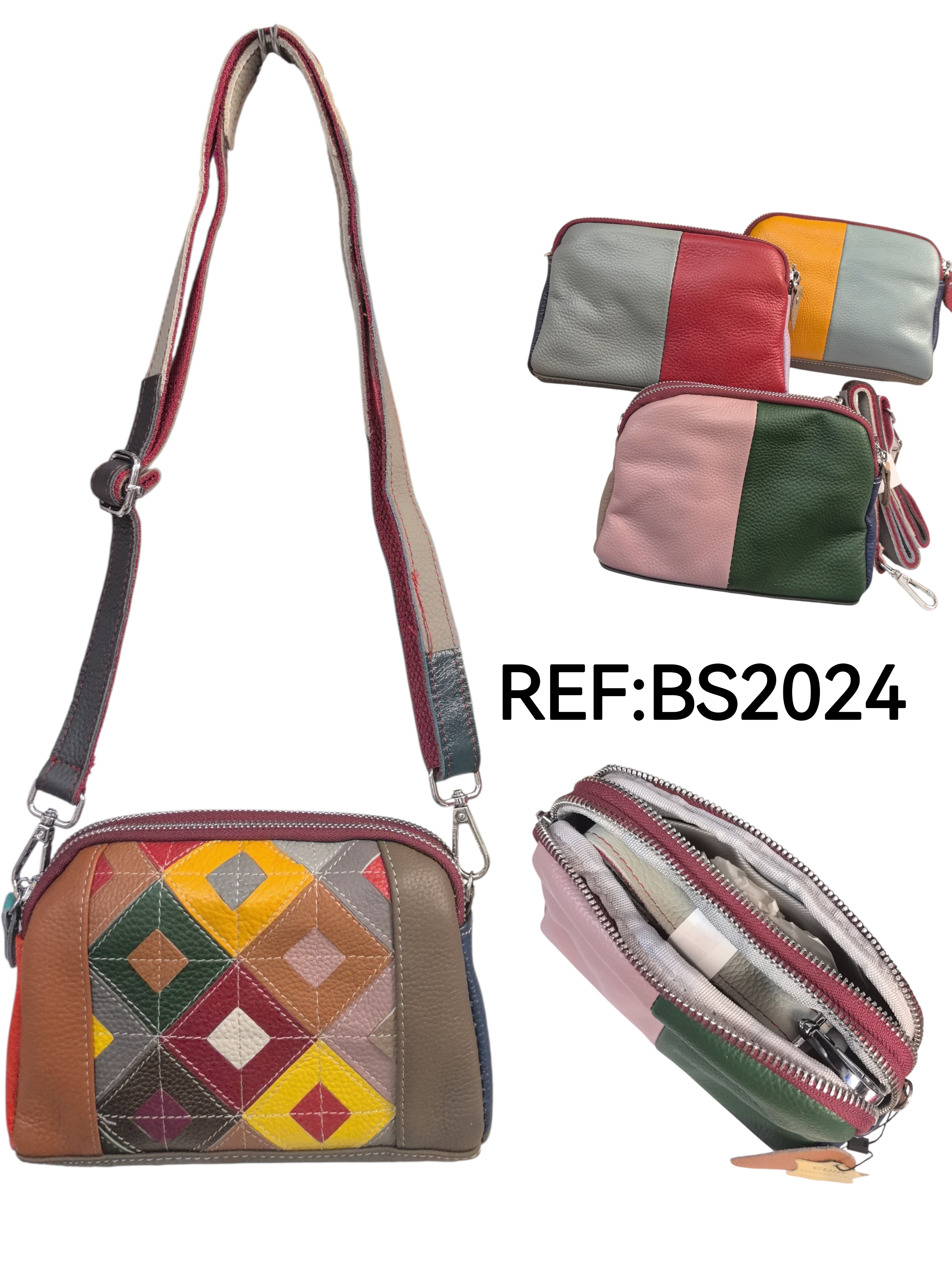 Sac bandoulière en cuir patchwork(x6)