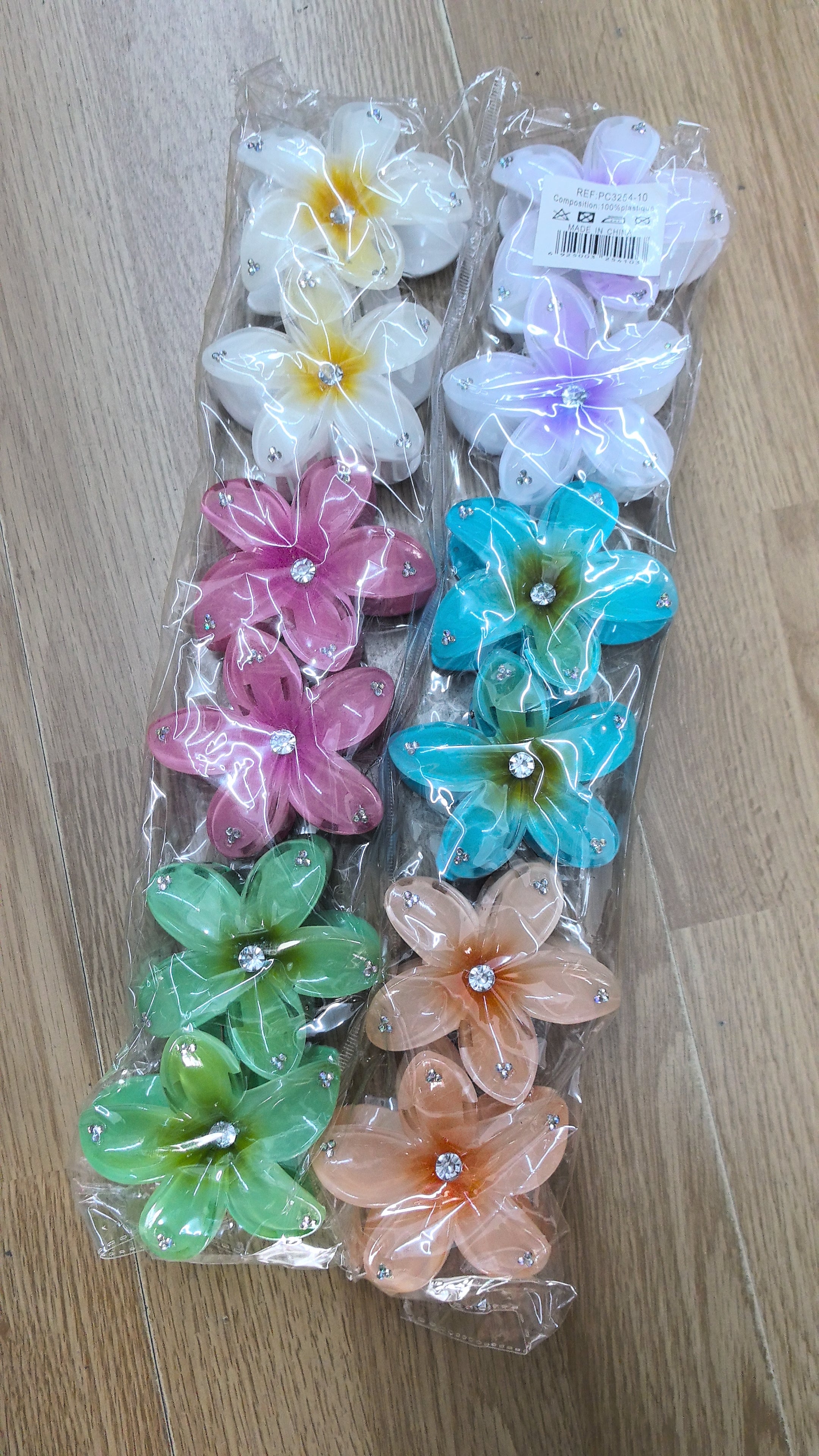 Pinces  cheveux fleur de frangipanier (x12)#10