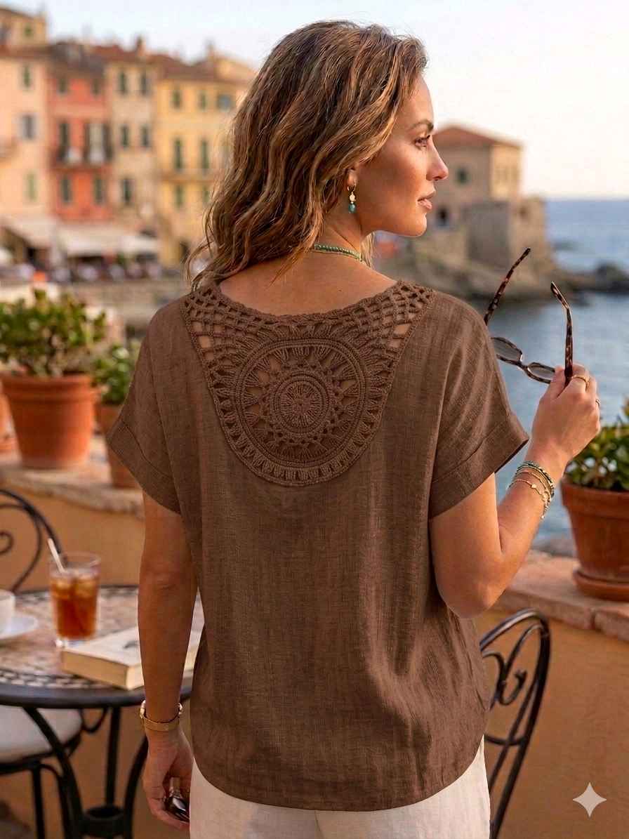 Blouse Avec Dos En Crochet Artisanal(x8)
