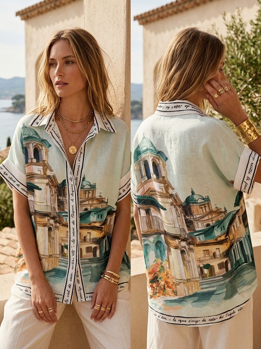 Chemise OverSize Imprimé Graphique (x6)