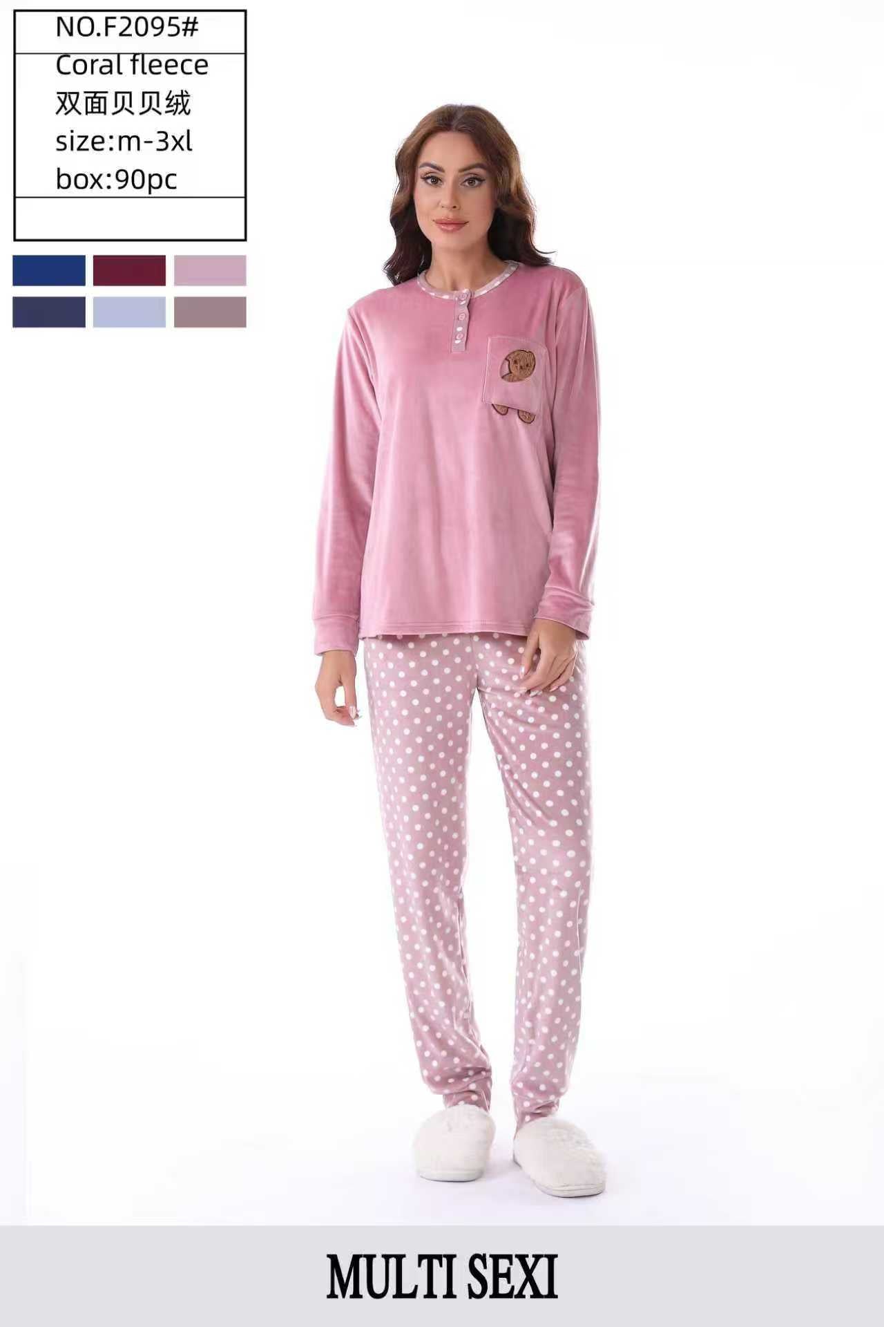 Ensemble pyjama velours tailles Couleur mélanges (x15)#F2095